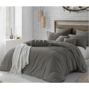 Swift Hone Microfiber Washed Crinkle Duvet Cover Full-Queen